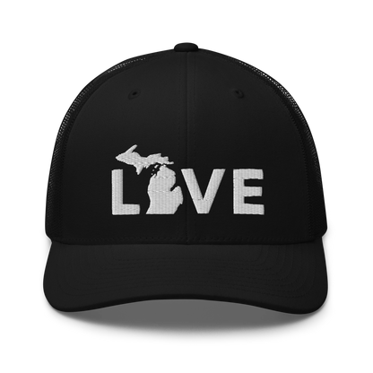 Michigan 'Love' Trucker Hat (Geometric Sans Font)