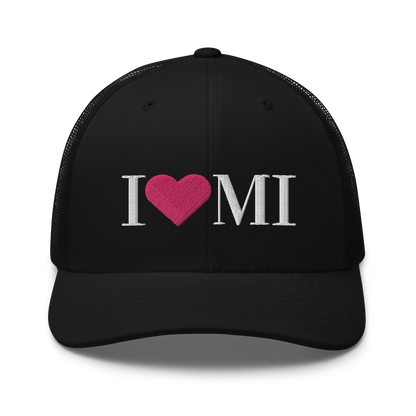 Michigan 'I ❤️ MI' Trucker Hat (Didone Font)