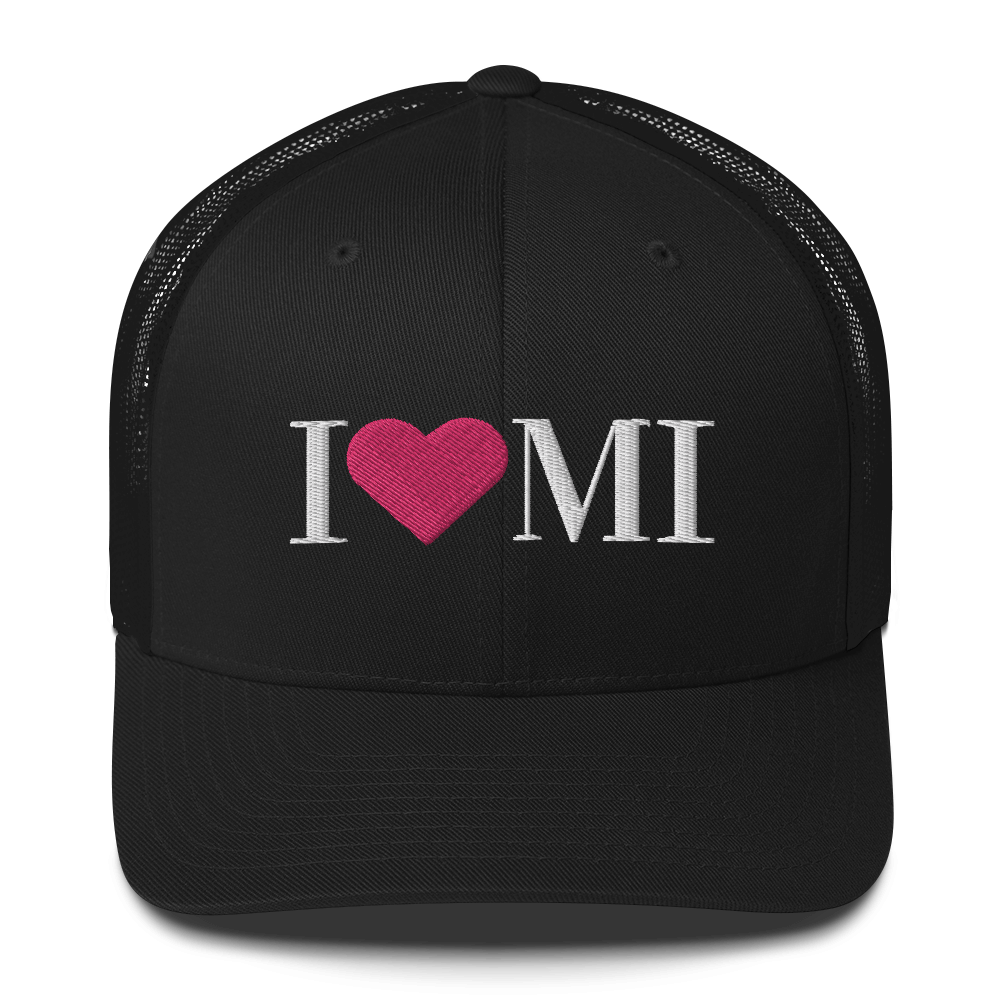 Michigan 'I ❤️ MI' Trucker Hat (Didone Font)