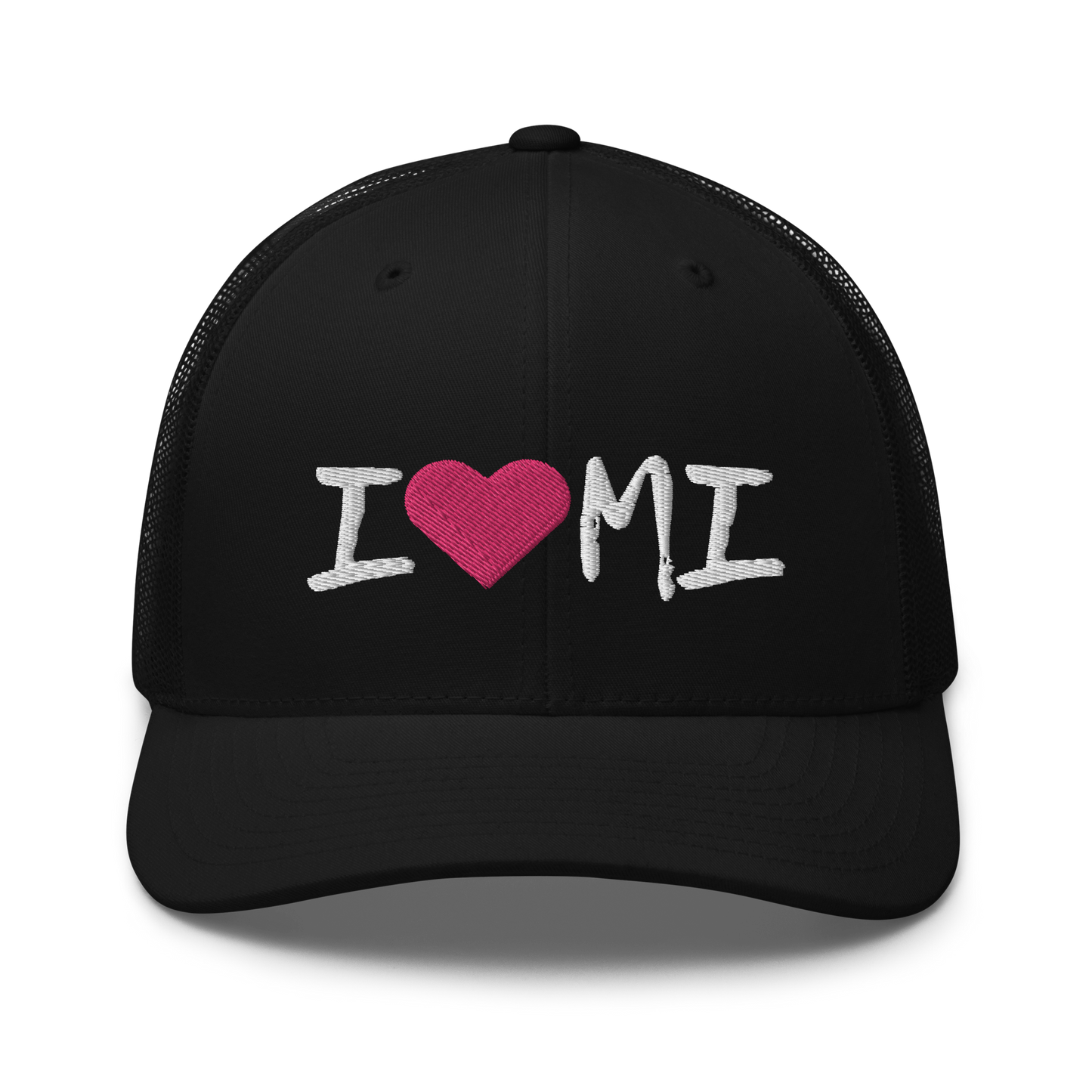 Michigan 'I ❤️ MI' Trucker Hat (Brush Font)