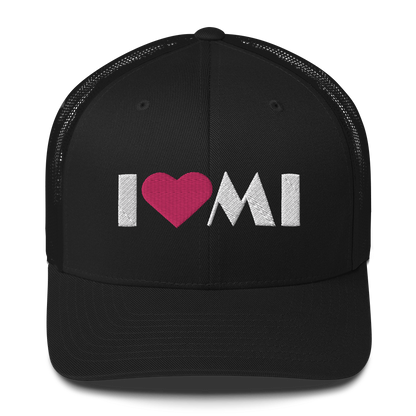 Michigan 'I ❤️ MI' Trucker Hat (Art Deco Font)