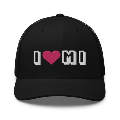 Michigan 'I ❤️ MI' Trucker Hat (Arcade Font)