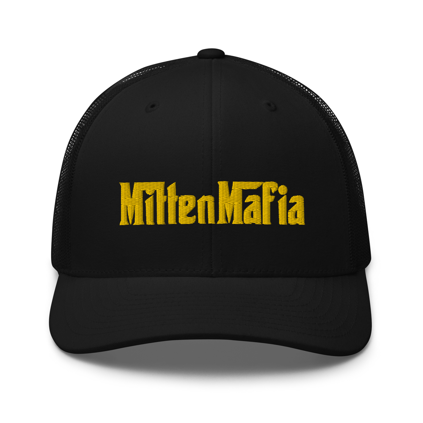 Michigan 'MittenMafia' Trucker Hat (Gangster Font) | Gold Embroidery