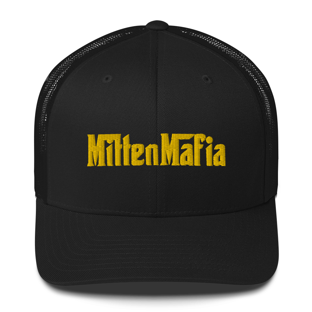 Michigan 'MittenMafia' Trucker Hat (Gangster Font) | Gold Embroidery