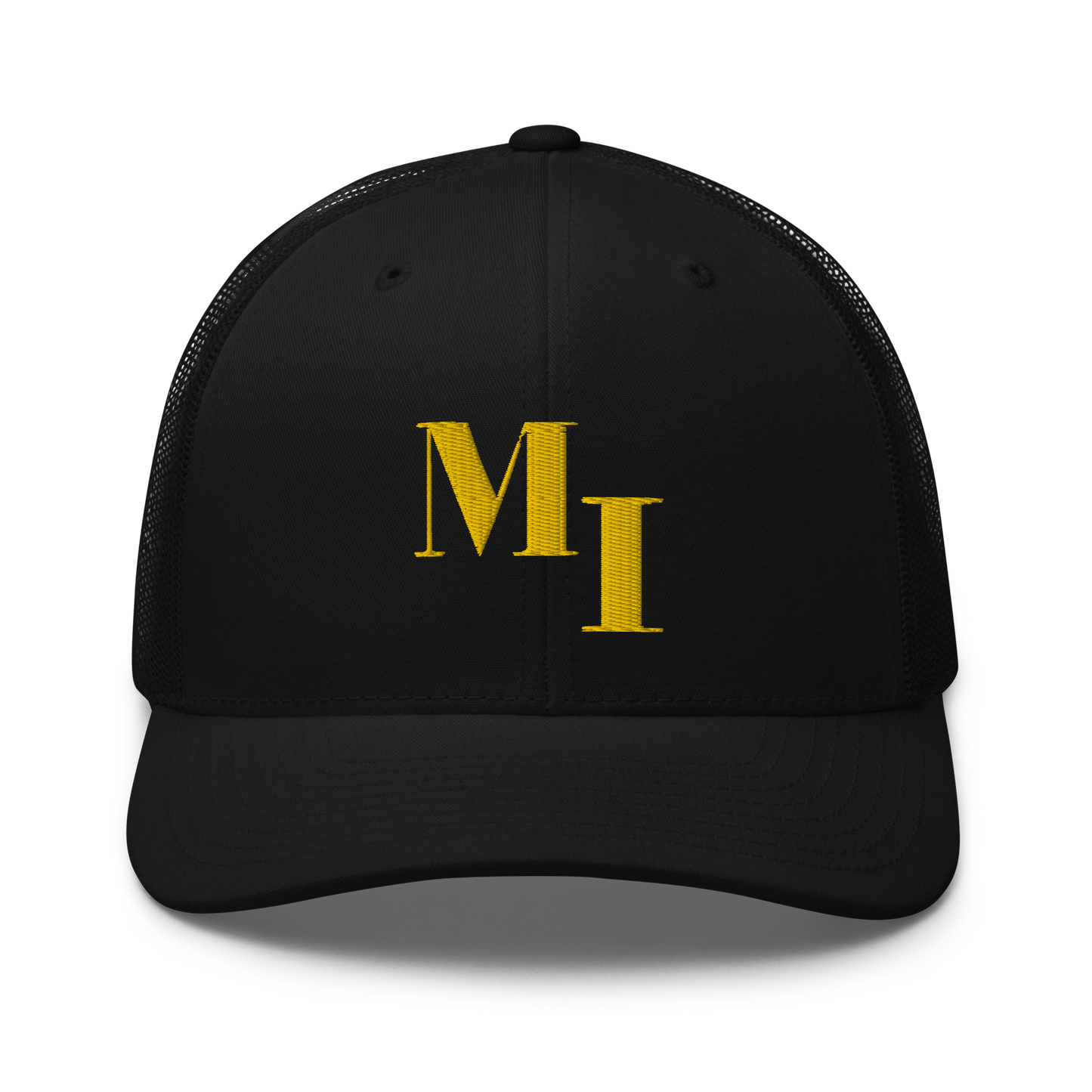 Michigan 'MI' Trucker Hat (Didone Logotype) | Gold Embroidery