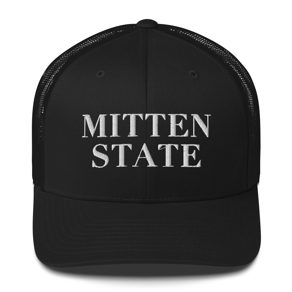 Michigan 'Mitten State' Trucker Hat (Didone Font)