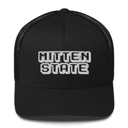 Michigan 'Mitten State' Trucker Hat (Arcade Font)