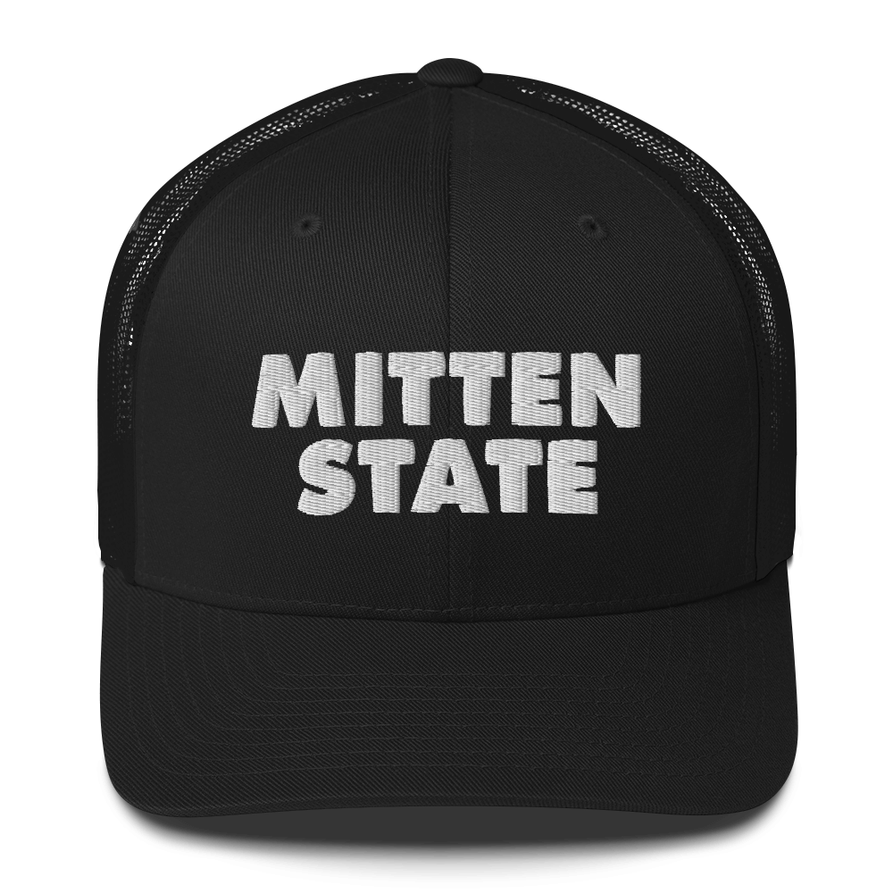 Michigan 'Mitten State' Trucker Hat (Geometric Sans Font)