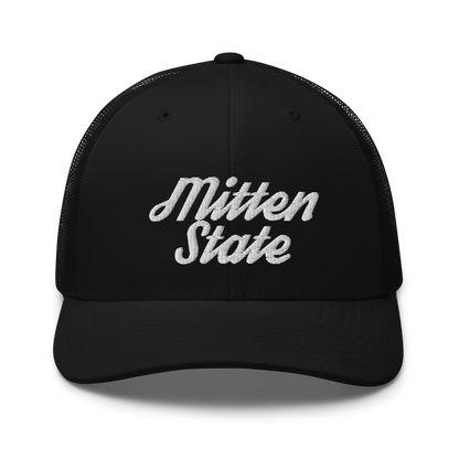 Michigan 'Mitten State' Trucker Hat (Script Font)