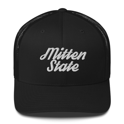 Michigan 'Mitten State' Trucker Hat (Script Font)