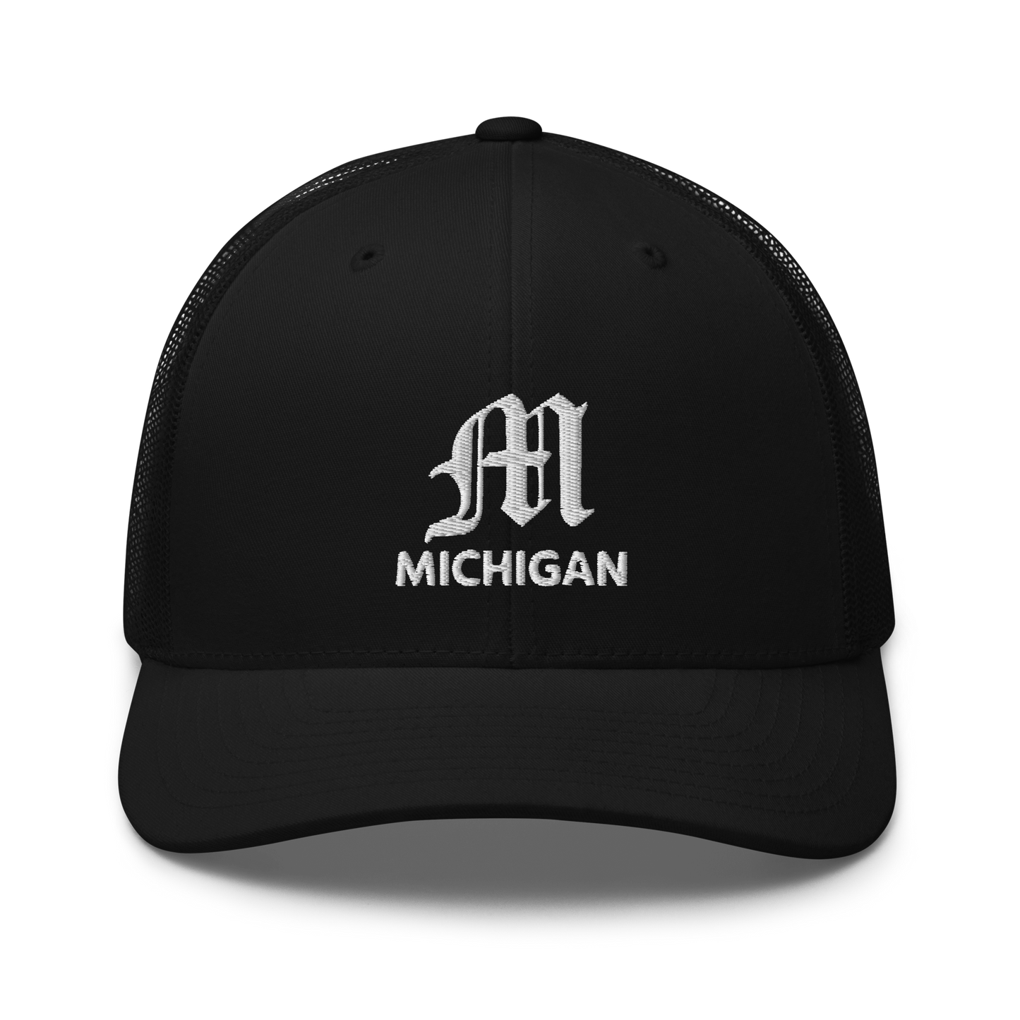 'Michigan' Trucker Hat (w/ Old English 'M')