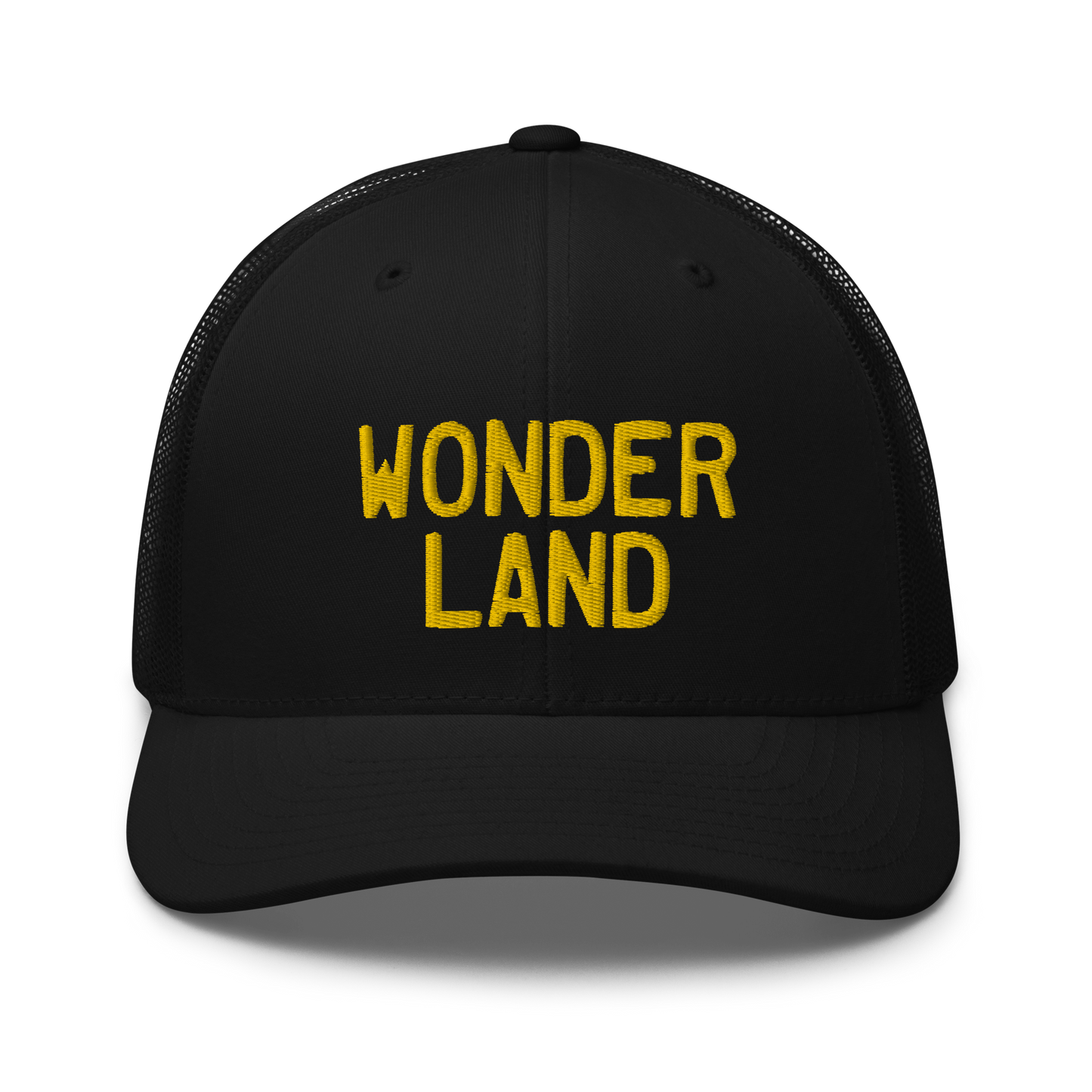 Michigan 'Wonderland' Trucker Hat (Licence Plate Font) | Gold Embroidery