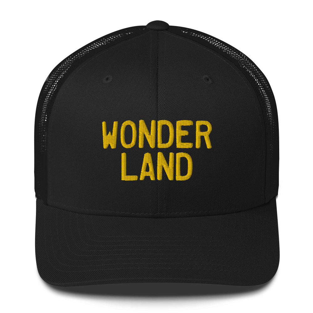 Michigan 'Wonderland' Trucker Hat (Licence Plate Font) | Gold Embroidery