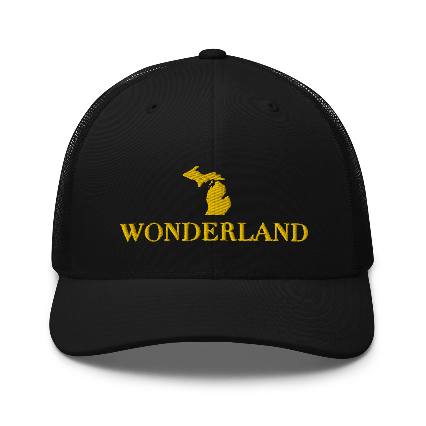 Michigan 'Wonderland' Trucker Hat (Didone Font) | Gold Embroidery