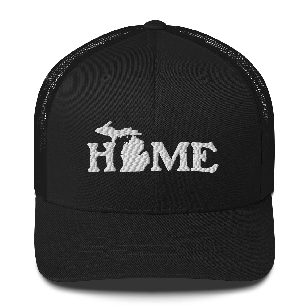 Michigan 'Home' Trucker Hat (Woodcut Font)