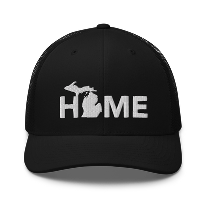 Michigan 'Home' Trucker Hat (Geometric Sans Font)