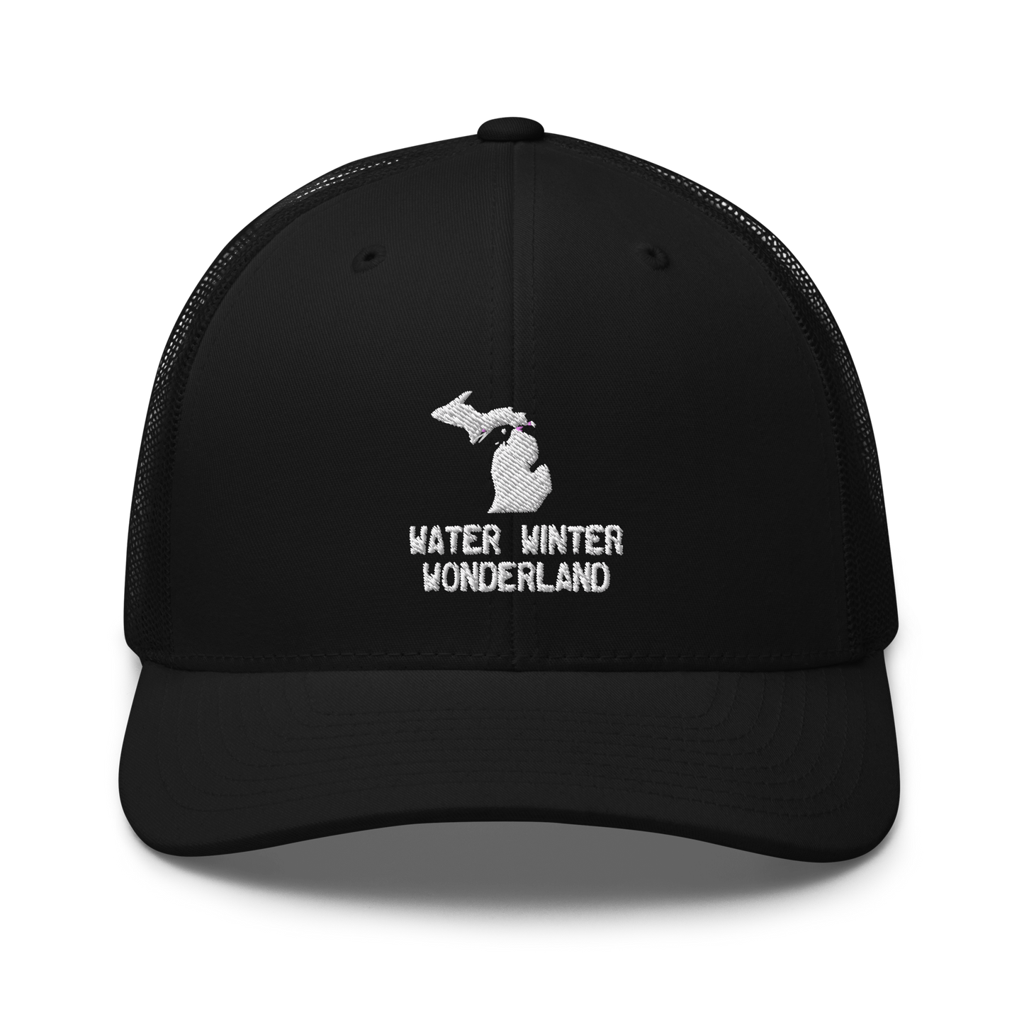 Michigan 'Water Winter Wonderland' Trucker Hat (w/ MI Outline)