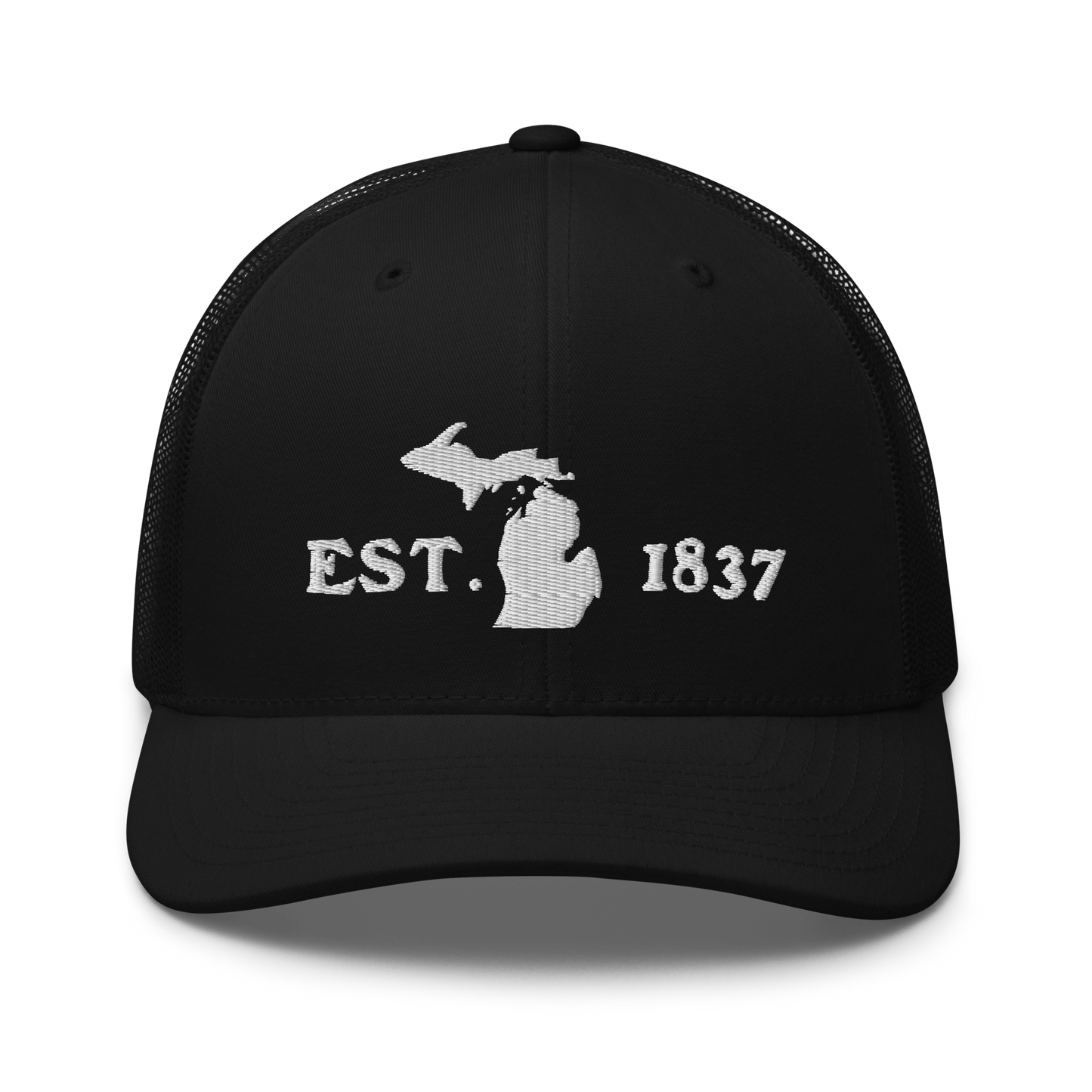 Michigan 'EST 1837' Trucker Hat (Woodcut Font)