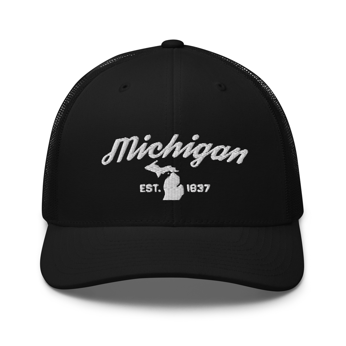 'Michigan EST 1837' Trucker Hat (Script Font)