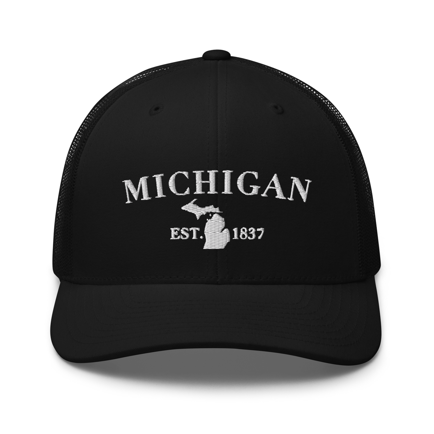 'Michigan EST 1837' Trucker Hat (Didone Font)