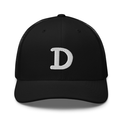 Detroit 'Old French D' Trucker Hat | White/Navy Embroidery