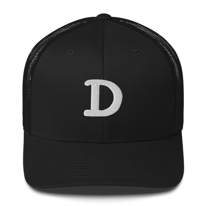 Detroit 'Old French D' Trucker Hat | White/Navy Embroidery