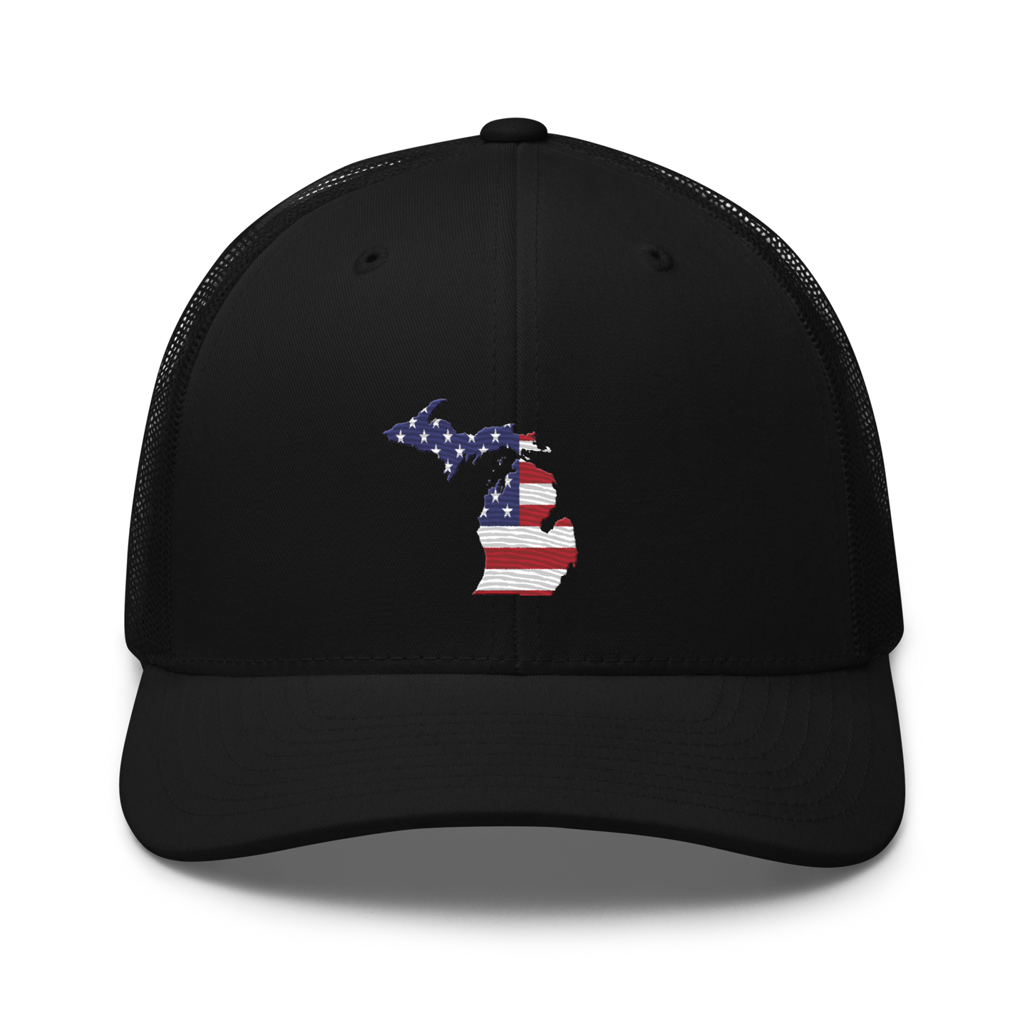 State of Michigan Trucker Hat (w/ USA Flag Outline)