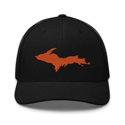 Michigan Upper Peninsula Trucker Hat (w/ Orange UP Outline)