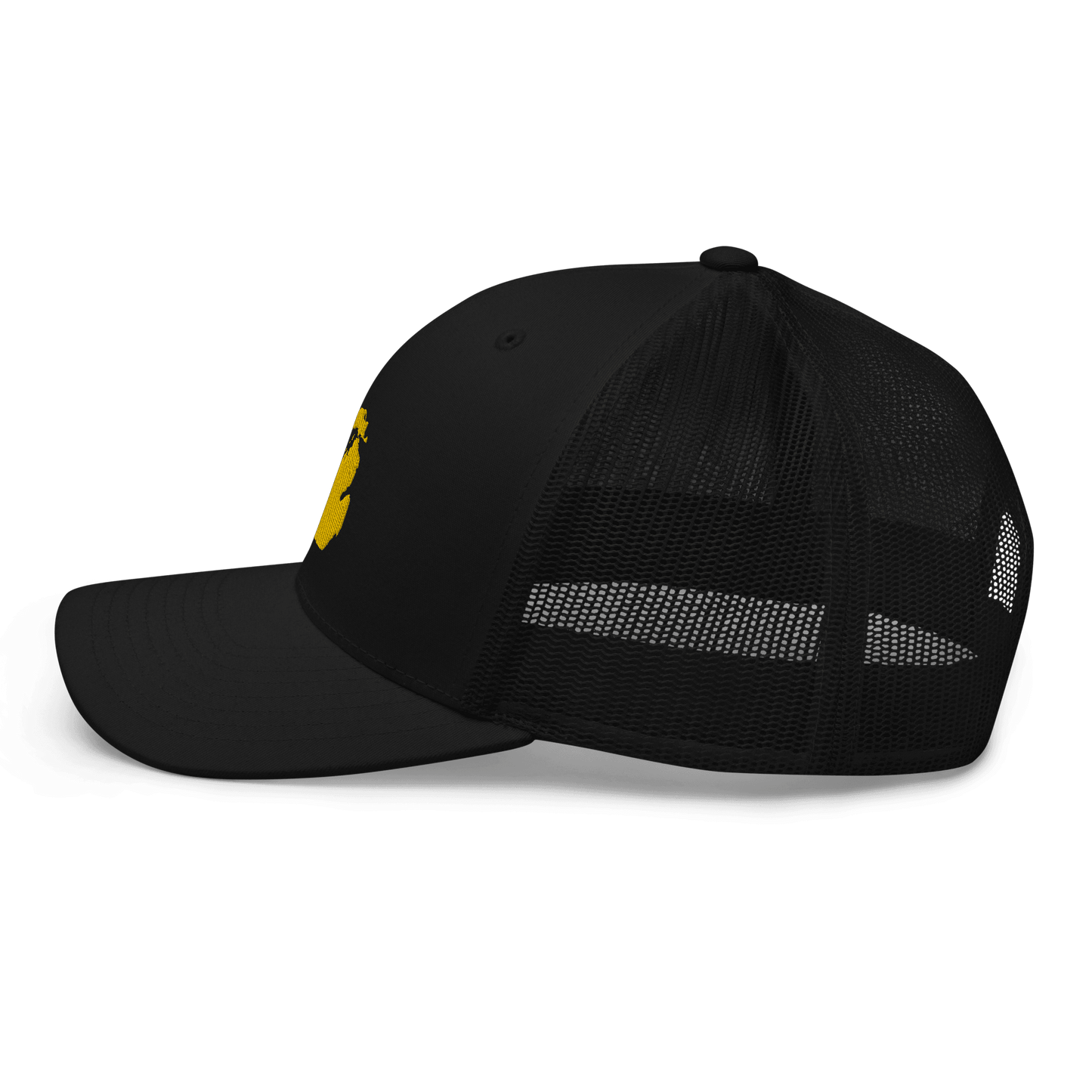 Michigan Trucker Hat (w/ Michigan Outline) | Gold Embroidery - Circumspice Michigan