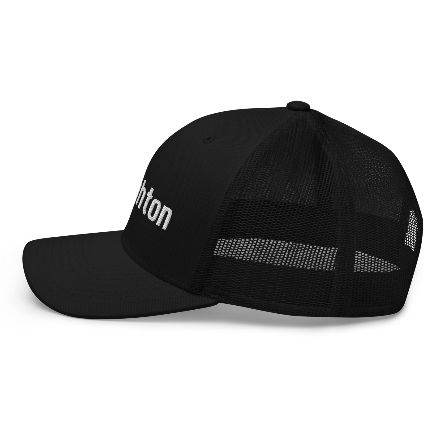 'Houghton' Trucker Hat | White/Black Embroidery