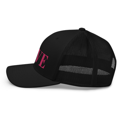 Michigan 'Love' Trucker Hat (Didone Font) | Pink Embrodiery