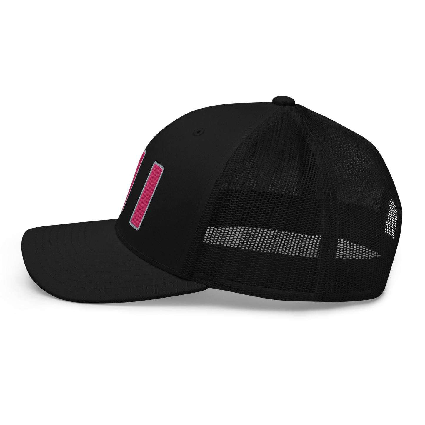 Michigan 'MI' Trucker Hat (1940s Baseball Font) | Pink Embroidery