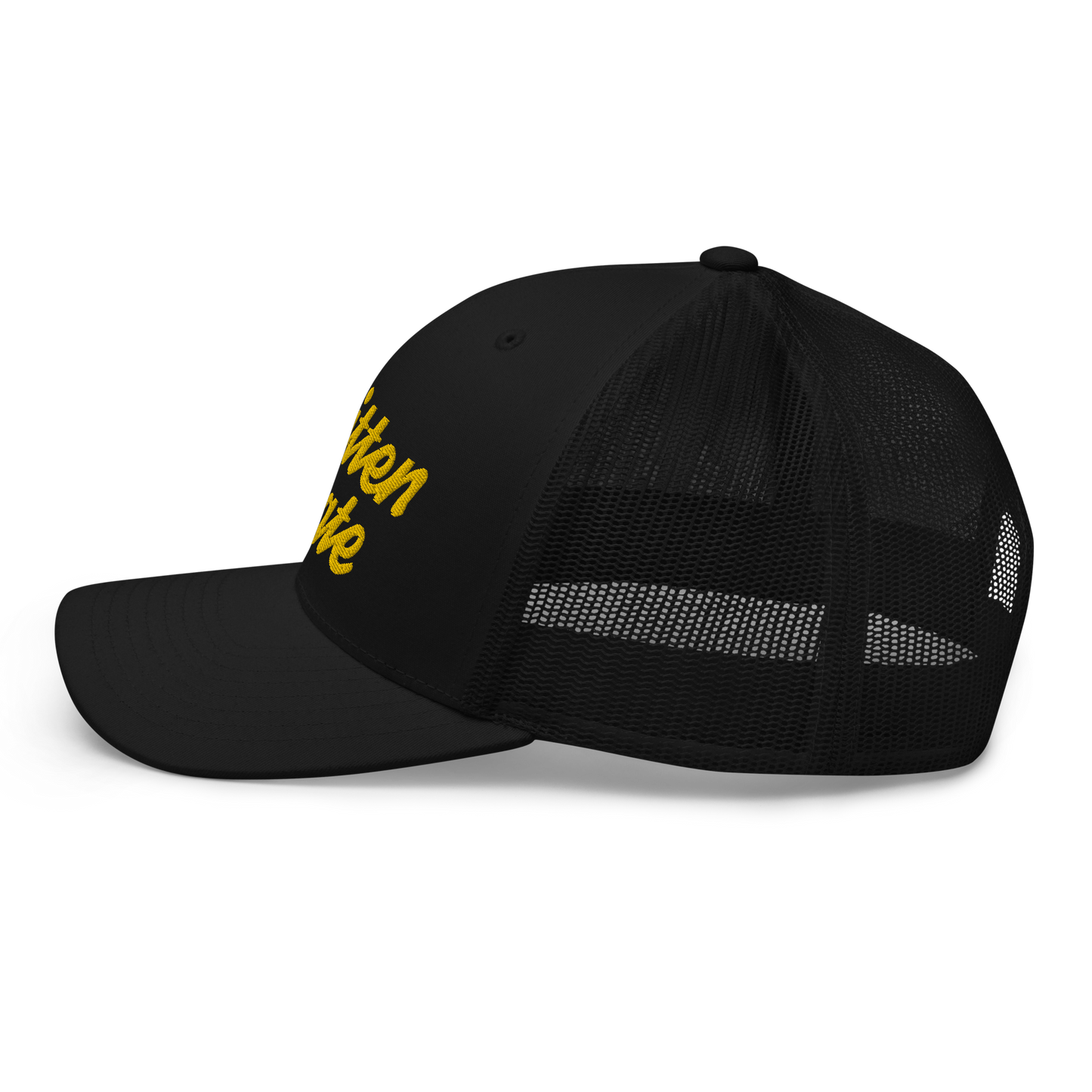 Michigan 'Mitten State' Trucker Hat (Script Font) | Gold Embroidery