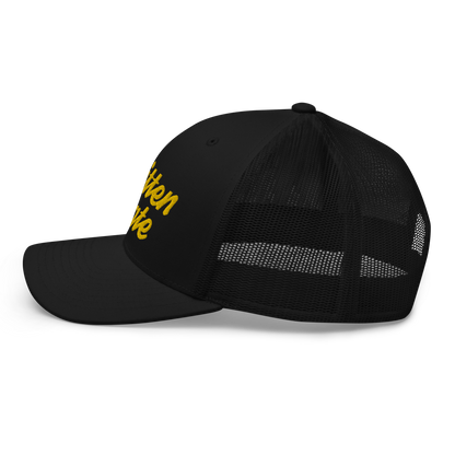 Michigan 'Mitten State' Trucker Hat (Script Font) | Gold Embroidery