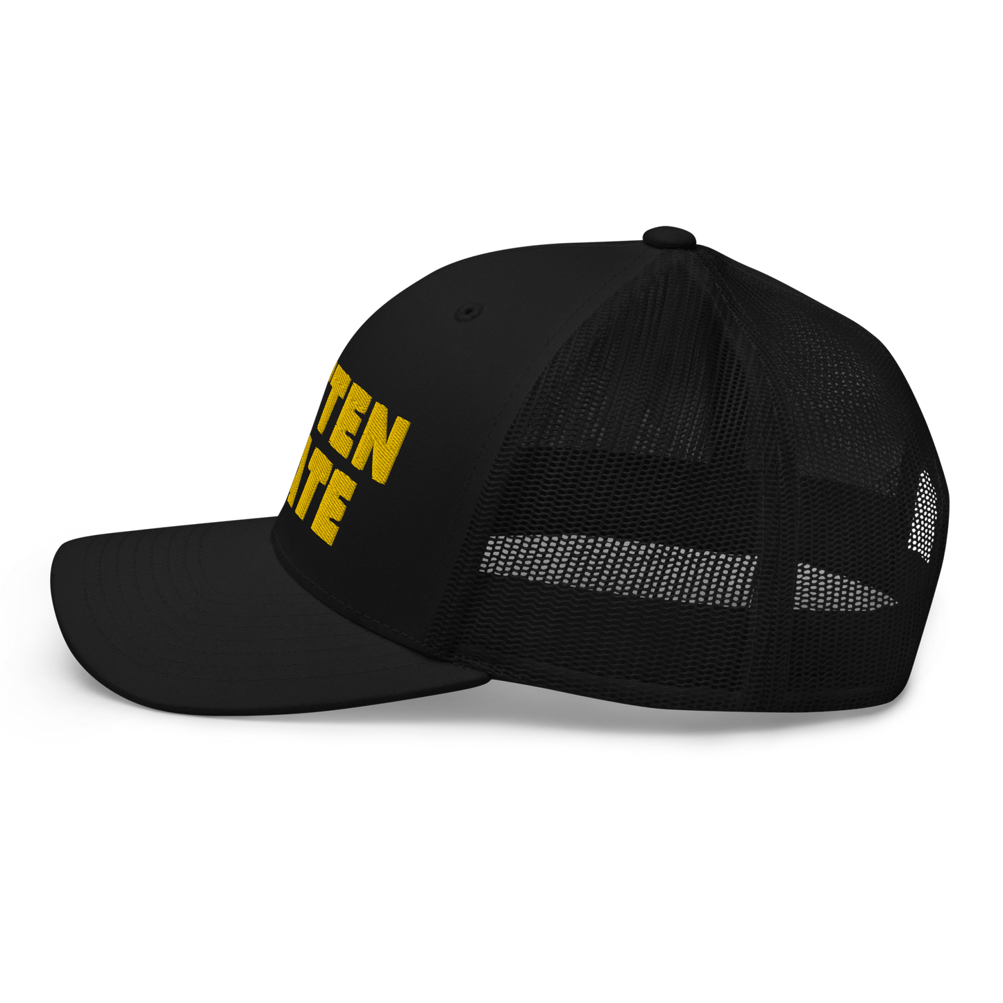 Michigan 'Mitten State' Trucker Hat (Geometric Sans Font) | Gold Embroidery