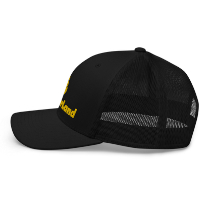 Michigan 'Wonderland' Trucker Hat (Geometric Sans Font) | Gold Embroidery