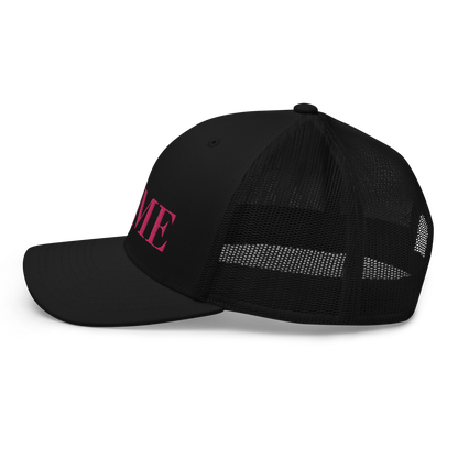 Michigan 'Home' Trucker Hat (Didone Font) | Pink Embroidery