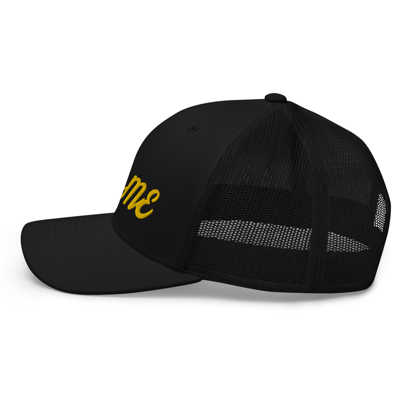 Michigan 'Home' Trucker Hat (Script Font) | Gold Embroidery