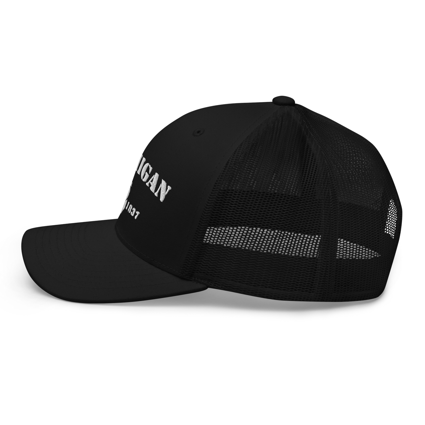 'Michigan EST 1837' Trucker Hat (Army Font)