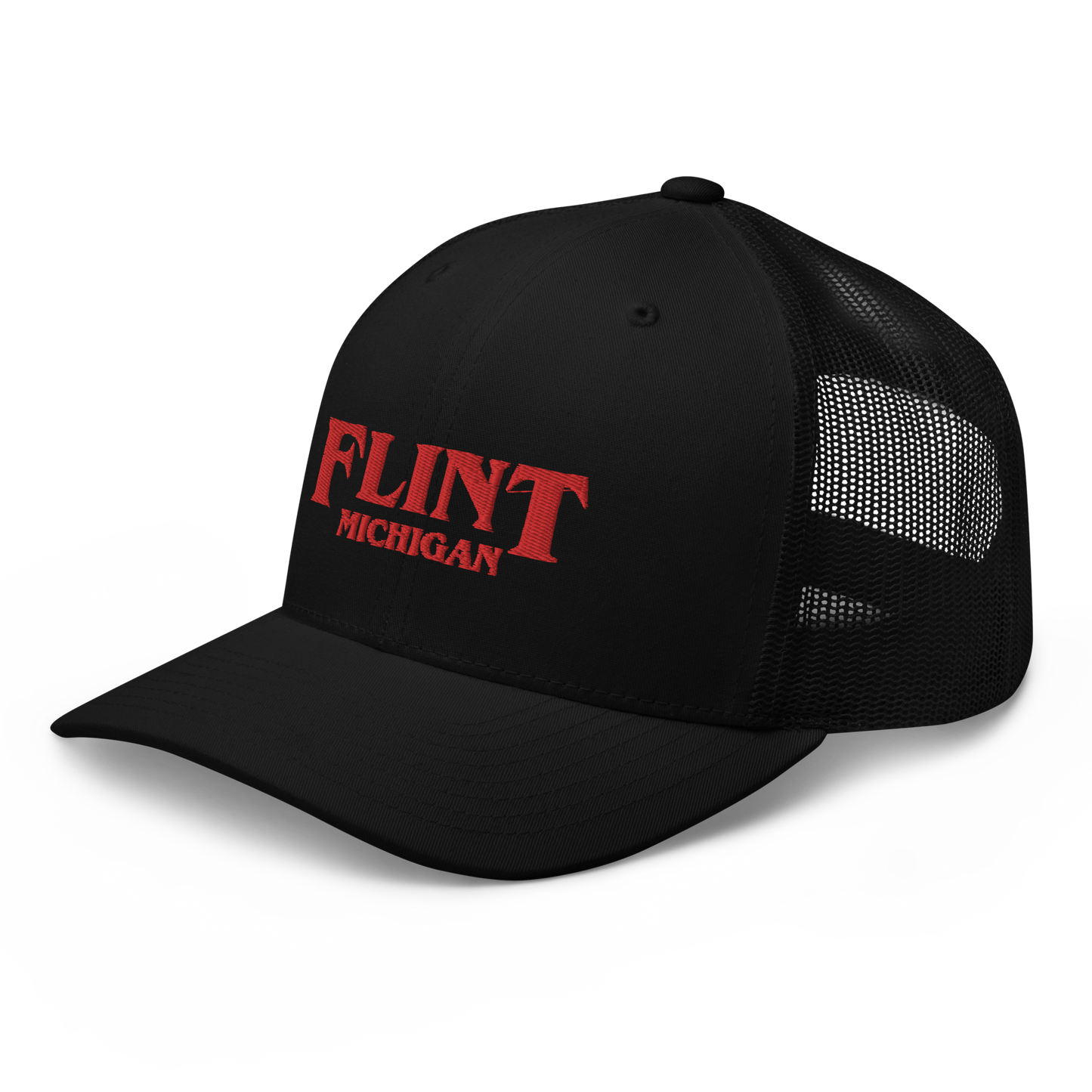 'Flint Michigan' Trucker Hat (1980s Drama Parody)