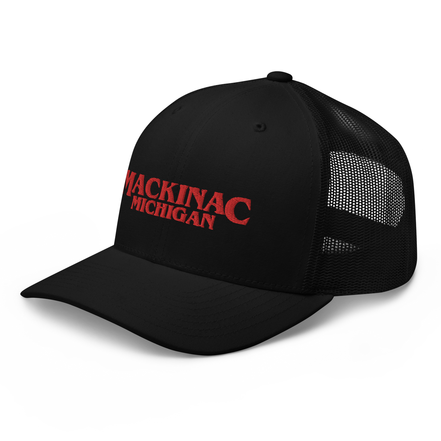 'Mackinac Michigan' Trucker Hat (1980s Drama Parody)