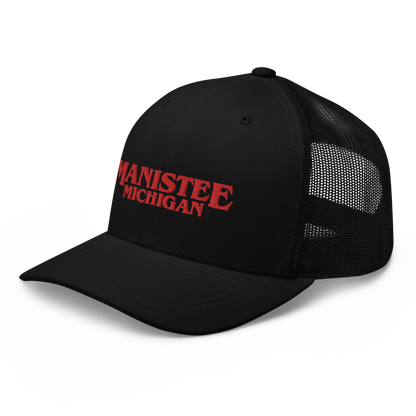 'Manistee Michigan' Trucker Hat (1980s Drama Parody)