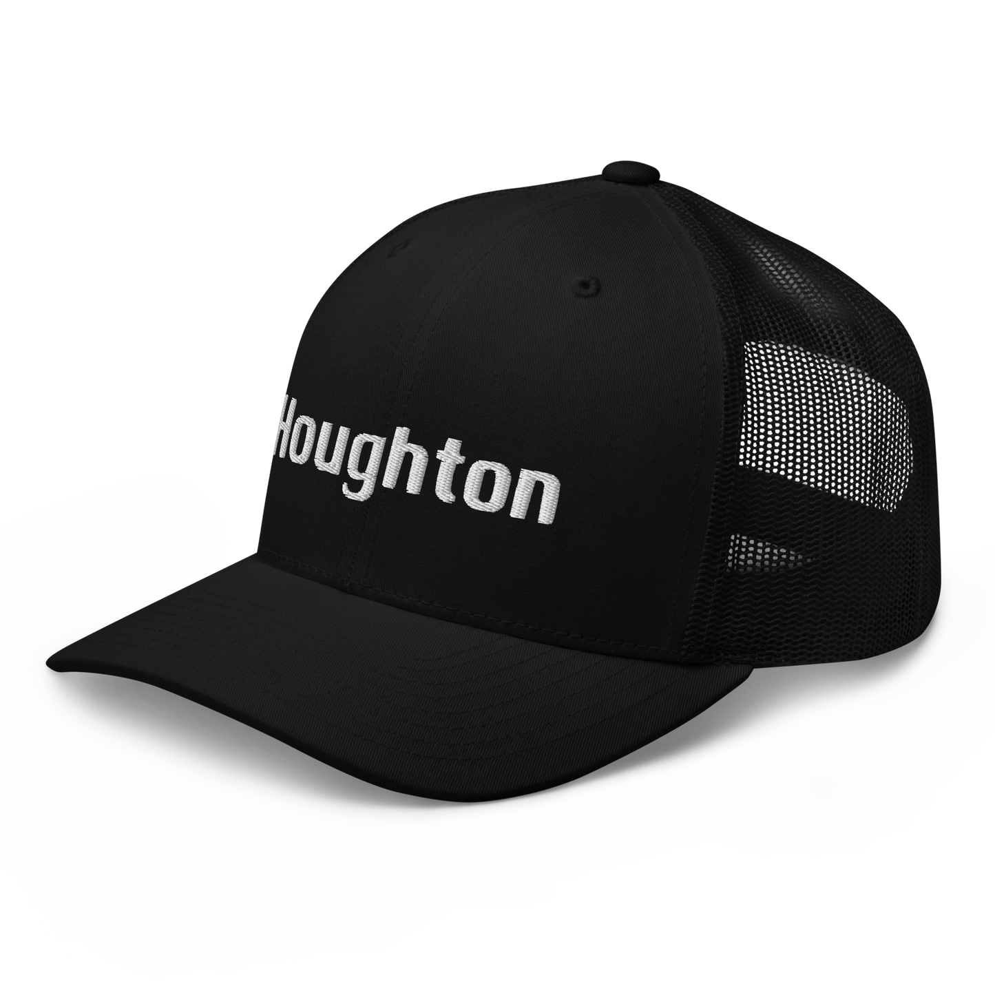 'Houghton' Trucker Hat | White/Black Embroidery