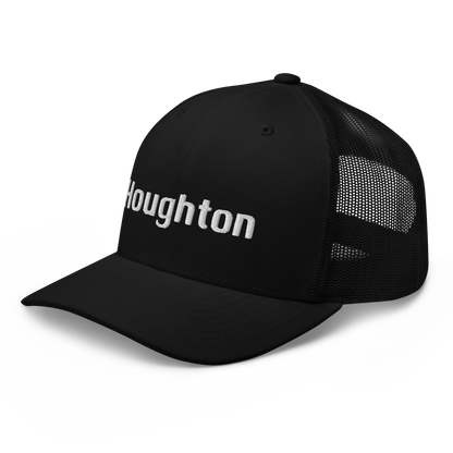 'Houghton' Trucker Hat | White/Black Embroidery