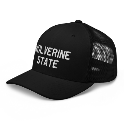 Michigan 'Wolverine State' Trucker Hat (Licence Plate Font)