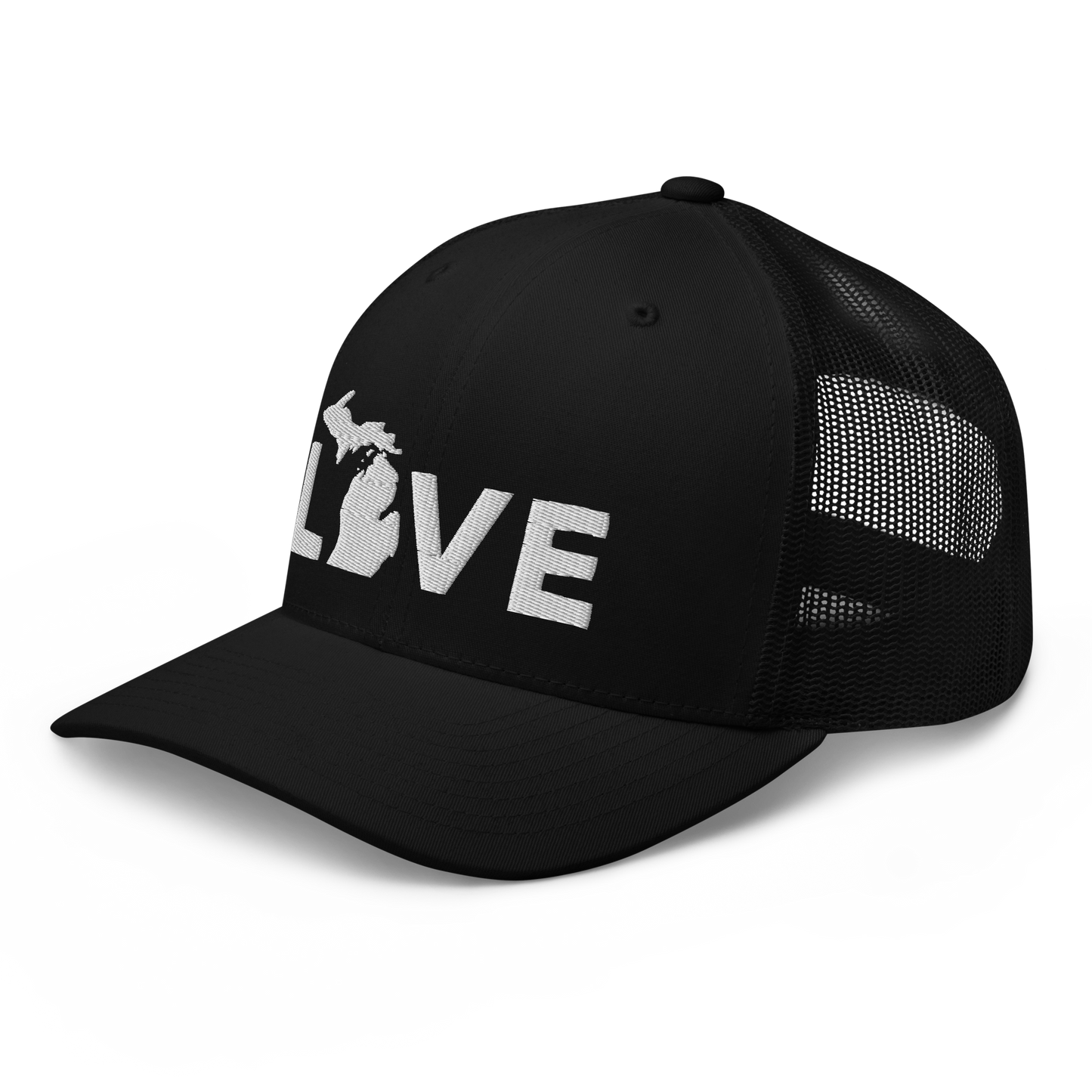 Michigan 'Love' Trucker Hat (Geometric Sans Font)