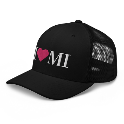 Michigan 'I ❤️ MI' Trucker Hat (Didone Font)