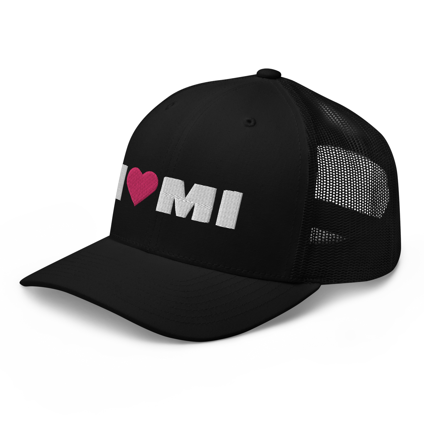 Michigan 'I ❤️ MI' Trucker Hat (French Olive Font)