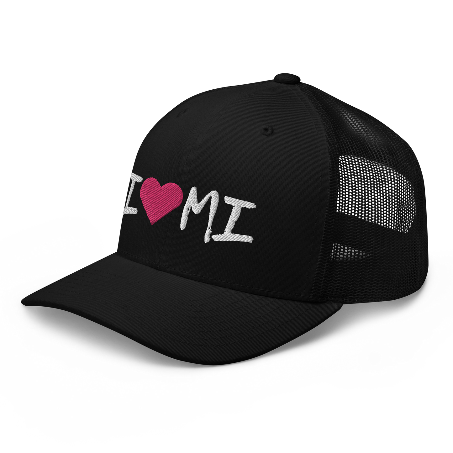 Michigan 'I ❤️ MI' Trucker Hat (Brush Font)