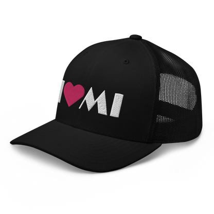 Michigan 'I ❤️ MI' Trucker Hat (Art Deco Font)